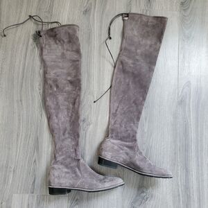 Stuart Weitzman Lowland Over the Knee Boot Gray Size 8.5 Whimsy Boho Classic